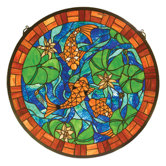 Animals Koi Pond Lily Stained Glass Window
