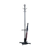 Eight Hook Steel Coat Stand with Umbrella Stand in Black