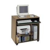 Computer Workstation in Medium Oak