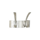 Curve Coat Rack 2 Hook in Silver