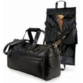 Koskin Leather 2-in-1 Carry-On Garment Duffel Bag in Black