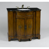 Painted Rose Vanity with Sink in Dark Wood Finish