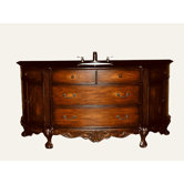 72" Vanity with Sink in Medium Red/Medium Brown