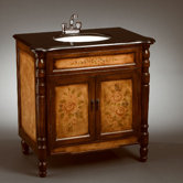 Two Tone Vanity in Antique Light/Dark Brown