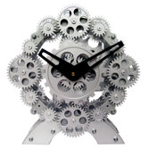 9" x 9" Moving Gear Desktop Clock