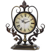 12.8" x 11.2" Metal Decor Tabletop Clock