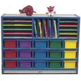 15-Tray Cubbie Unit with Letter Slots and Trays