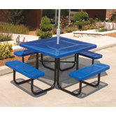 Square Picnic Table with Perforated Pattern