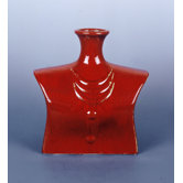 Short Ceramic Vase in Red