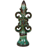 Ceramic Fleur de Lis Finial