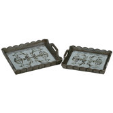Mirrored Tray (Set of 2)