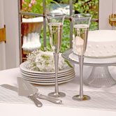 Brushed Rhinestone Cake Server Set