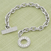 Personalized Rhinestone Toggle Bracelet