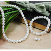 3 Piece Bridal Pearl Jewelry Set in White