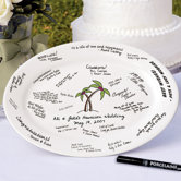 2 Piece Palm Tree Platter and Easel Set in White