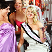 Damask Bachelorette Sash and Veil Set