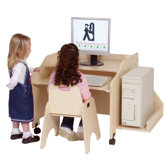 29" W Mobile Computer Station with Keyboard Shelf