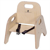 7" Wood Classroom Toddler Stackable Chair with Strap