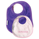 Girl Bib 2 Pack in Bling Pink / Purple