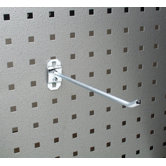 LocHook 8 In. Single Rod 30 Degree Bend 1/4 In. Dia. Zinc Plated Steel Pegboard Hook for LocBoard, 5 Pack