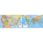 Us & World Physical/politcal Map