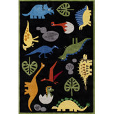Lil Mo Whimsy Black Dinosaur Kids Rug