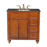 Mary 36" Bathroom Vanity in Chocolate Brown with Granite Top