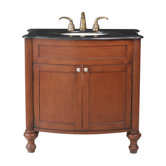 Georgiana 36" Single Bathroom Vanity with Black Galaxy Granite Top in Cherry