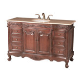 Princeton 56" Bathroom Vanity with Marble Top