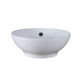 Round Vitreous China Vessel Sink in White