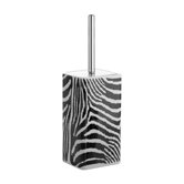 Safari Toilet Brush Holder in Black and White Zebra Print