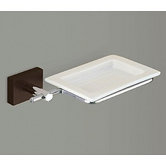 Minnesota Woods Porcelain Soap Dish with Espresso Wood Mount