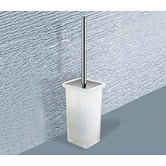 Minnesota Free Standing Frosted Glass Toilet Brush Holder
