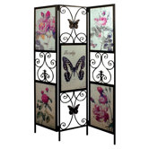 Rose and Butterfly Glass Screen