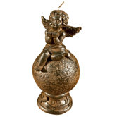 Angel on Ball Candle with Harmonica