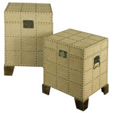 Hessian Studded Trunk (Set of 2)