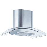 Ibiza Chimney Style Island Mount Range Hood with Glass Canopy