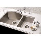 Vintage 16.57" x 9" Undermount Stainless Steel Double Bowl Kitchen Sink