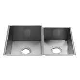 UrbanEdge 11" x 17.25" Undermount Corrosion Resistant Stainless Steel Double Bowl Kitchen Sink