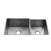 UrbanEdge 13.75" x 14.75" 16 Gauge Stainless Steel Double Bowl Kitchen Sink