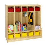 Cubbie Locker With Step Bench in Natural