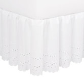 Eyelet 14" Bed Skirt in White