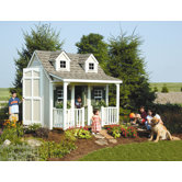 Backyard Cottage Playhouse with Front Porch, Dormers and Loft