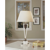 Metal Table Lamp in Sand Chrome