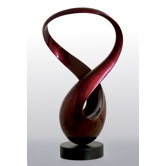 Cast Resin Twist Sculpture in Deep Red