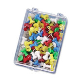Push Pins, Plastic, Assorted Colors, Head 1/2" L
