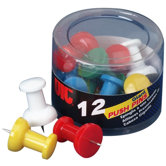 Giant Push Pins, For Visual Impact , 12 per Pack, Assorted Colors