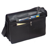 Harness Cowhide Leather Messenger Bag with Removable Computer Sleeve