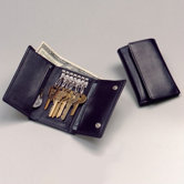 Polished Aniline Leather 6-Ring Wallet