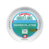 Round Uncoated Paper Plate in White
